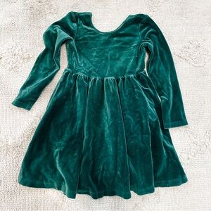 Hanna Andersson Green Velvet Kids Dress